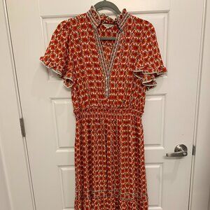 Max Studio Red Poppy Floral Maxi Dress